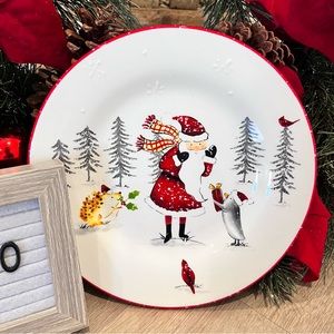Gibson Christmas Santa Appetizer Decoration Ceramic Plate
